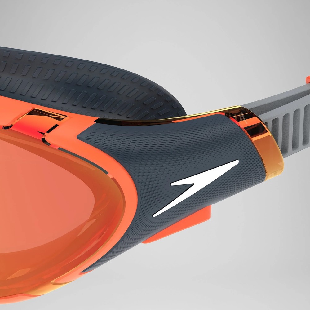Speedo Biofuse 2.0 Mirrored Goggles, Orange/Grey