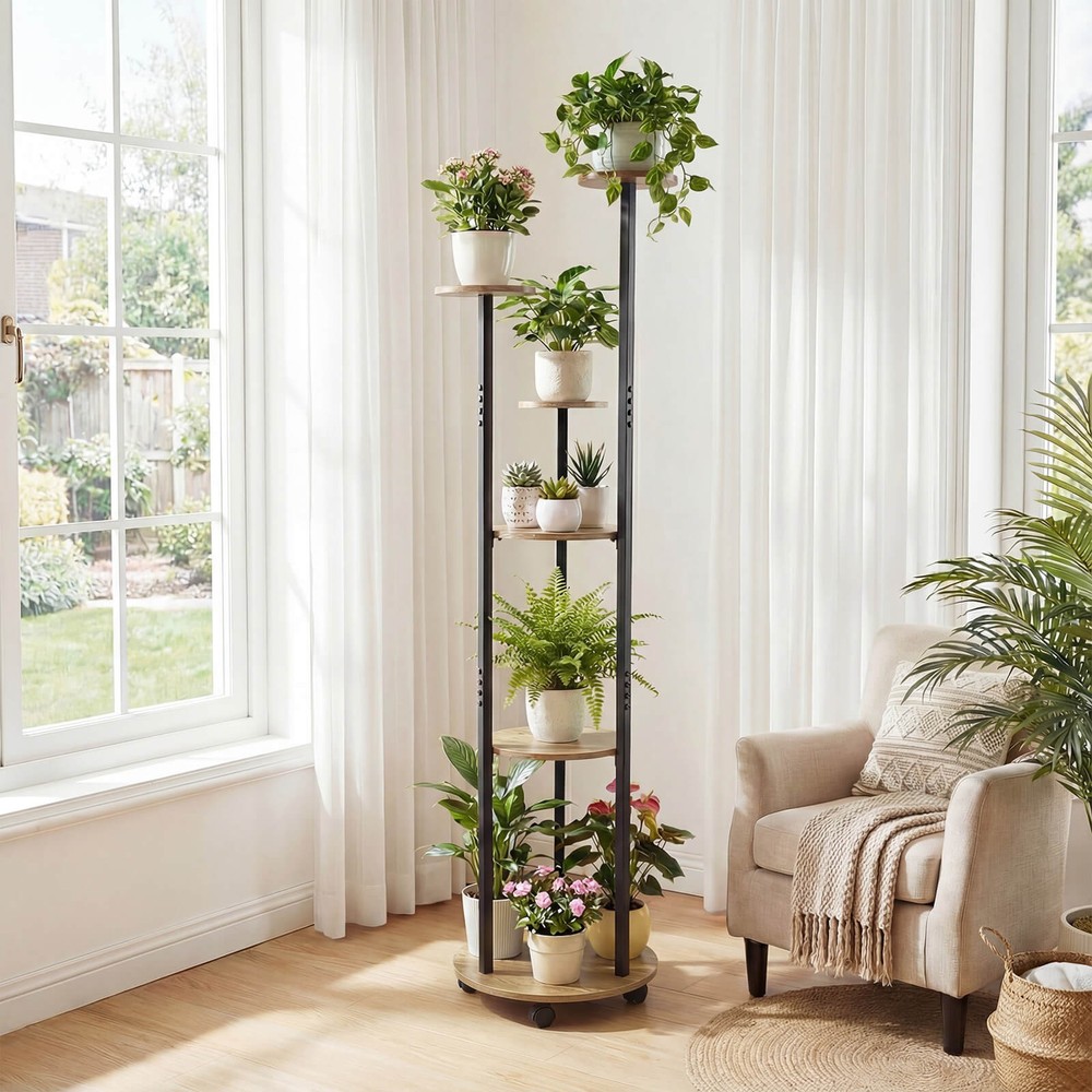6-tier Plant Stand w/RGB Light Adjustable Lighting Modes Remote APP Control