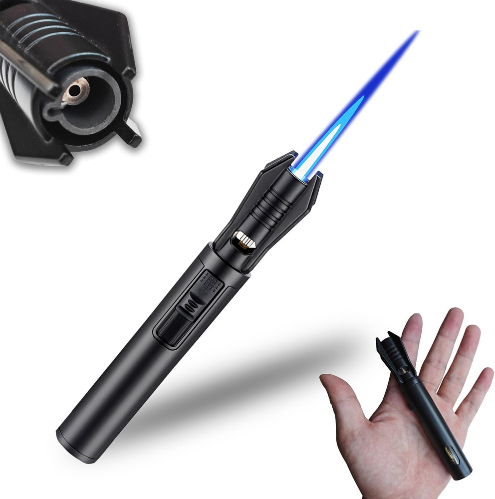 Torch Lighter - Windproof Jet Flame Refillable Butane Lighter with Adjustable F