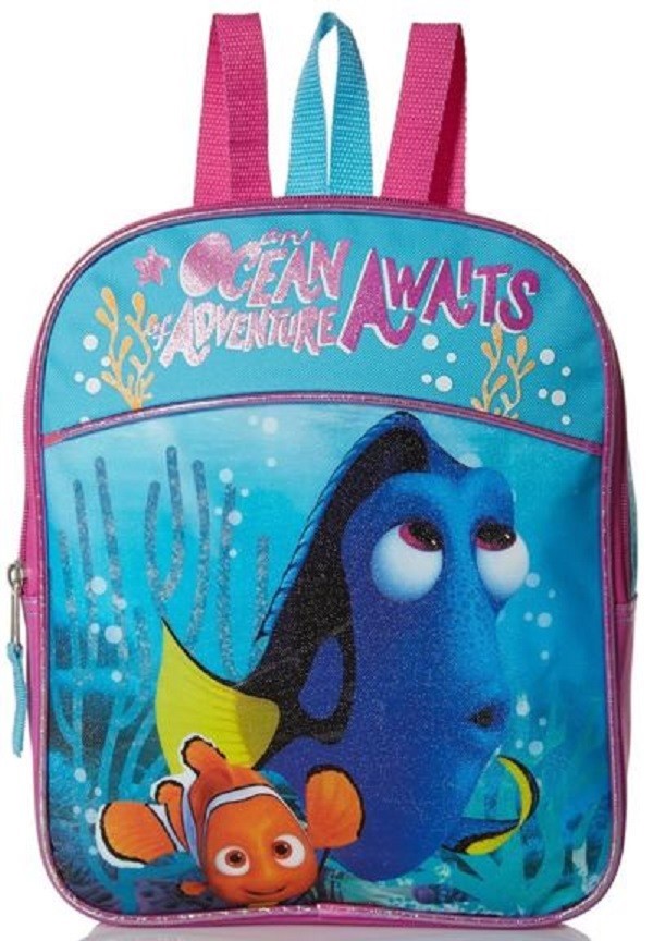 1 Disney Pixar Finding Dory & Nemo One Compartment Kid's Backpack Teal & Pink