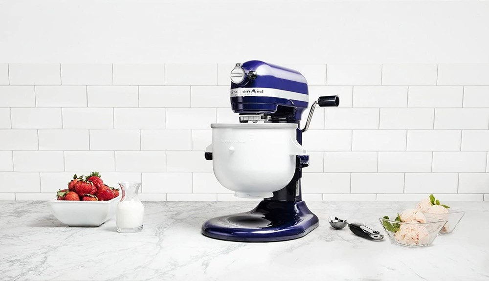 New KitchenAid KICA Ice Cream Maker Attachment Accessory, White