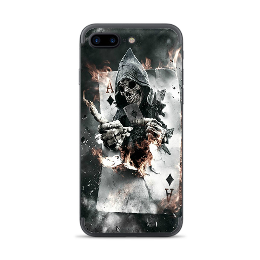 Apple iPhone 7 / 8 Plus Skins Decal Wrap Ace Diamonds Grim Reeper Skull