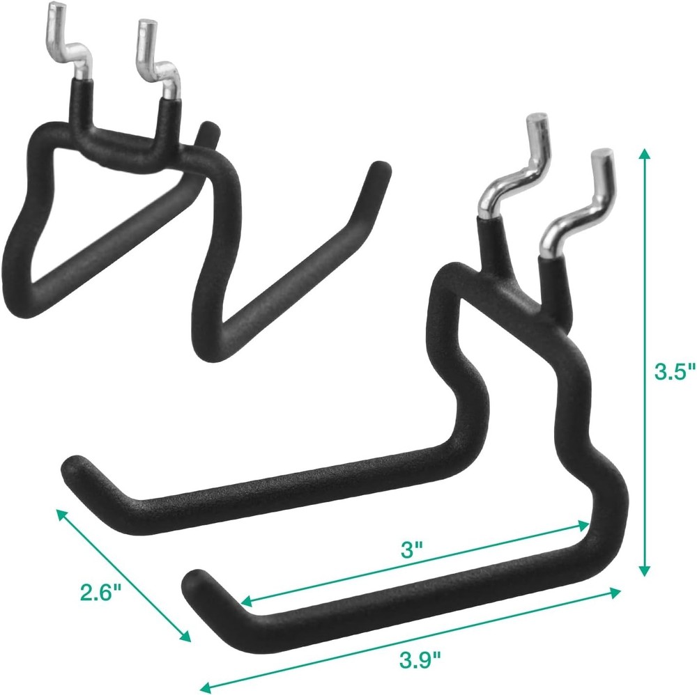 8-Pack Pegboard Hooks, Peg Board Tool Utility Hooks & Hangers Fit 1/4" Pegboa...