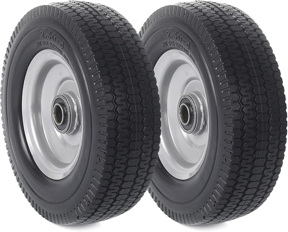 2-Pack 8-Inch Flat-Free Tire Replacement – Heavy-Duty Solid Wheel Assemblies