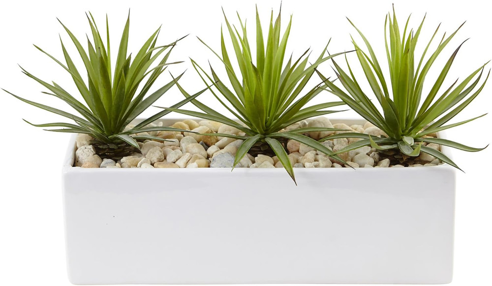 Mini Agave Artificial Plant in Rectangular Ceramic