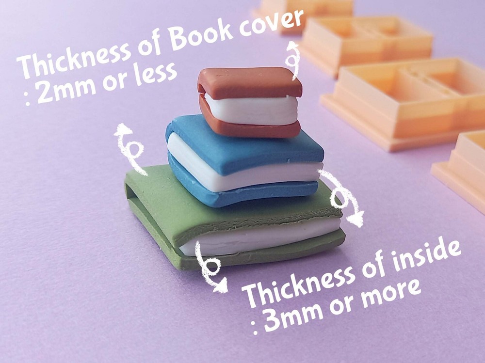 3D Cute Book Polymer Clay Cutter Set of | Clay Tools Maxi Mini Bundle