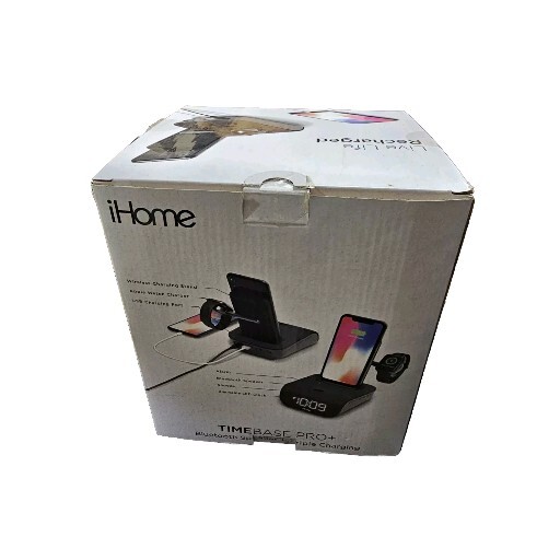 QI Alarm Clock Wireless Charging Stand & Speaker & USB Charge IHome Timebase