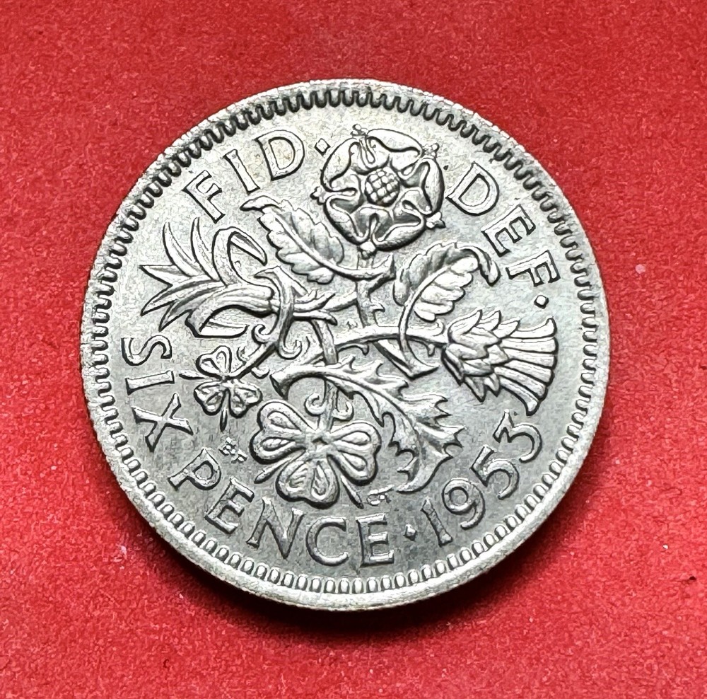 1953 QEII Sixpence, circulated