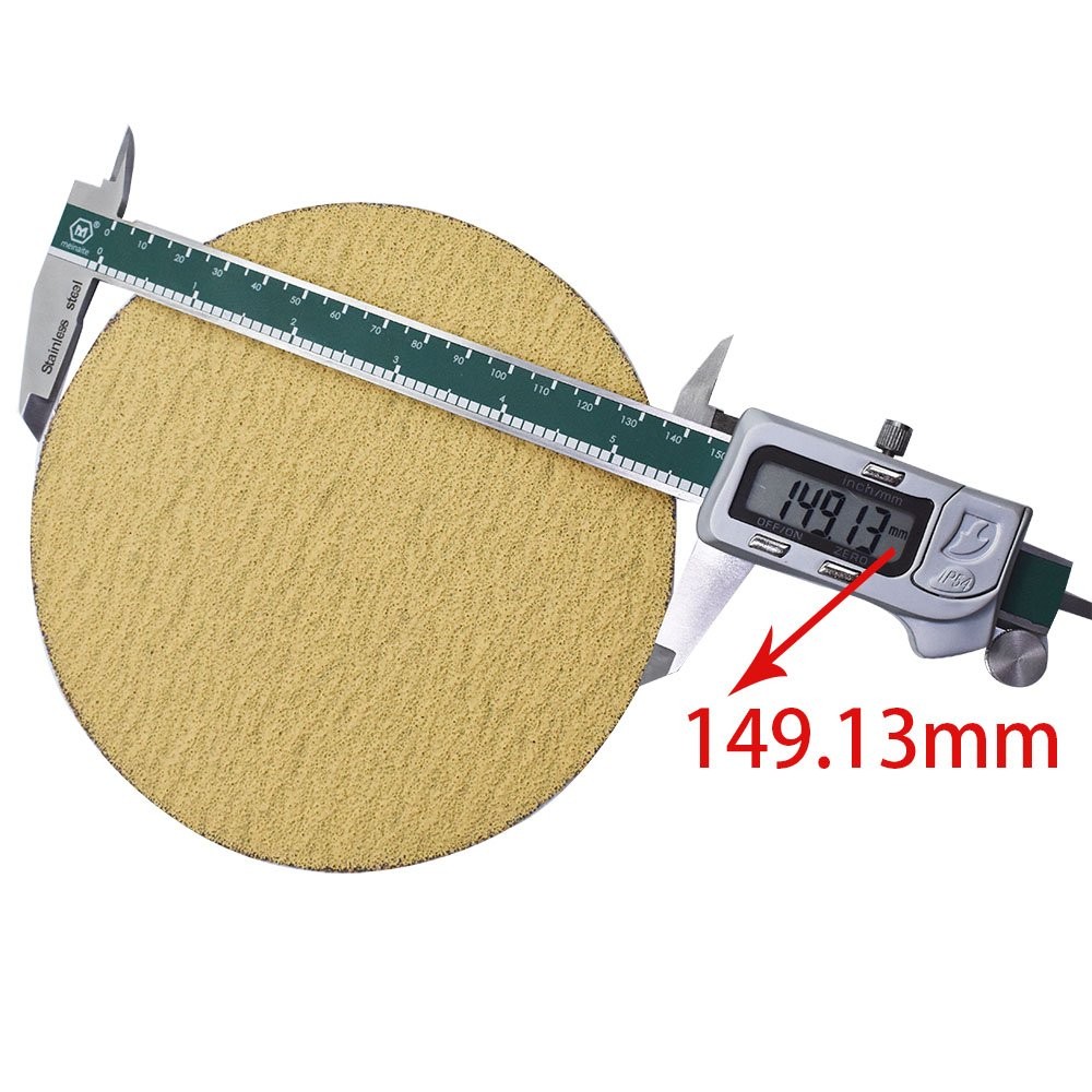 100 Pack 6 Inch Hook Loop Pads Sanding Disc Flocking 60 Grit NO-Hole Sanding
