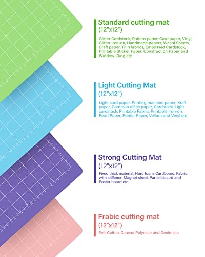 Cutting Mat 12 Pack 12x12, Compatible With Cricut Machine & Silhouette