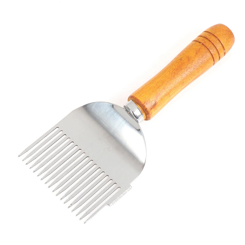 Honey Cutter Scraper Beehive Honey Uncapping Fork Wooden Handle Beekeeping Tools