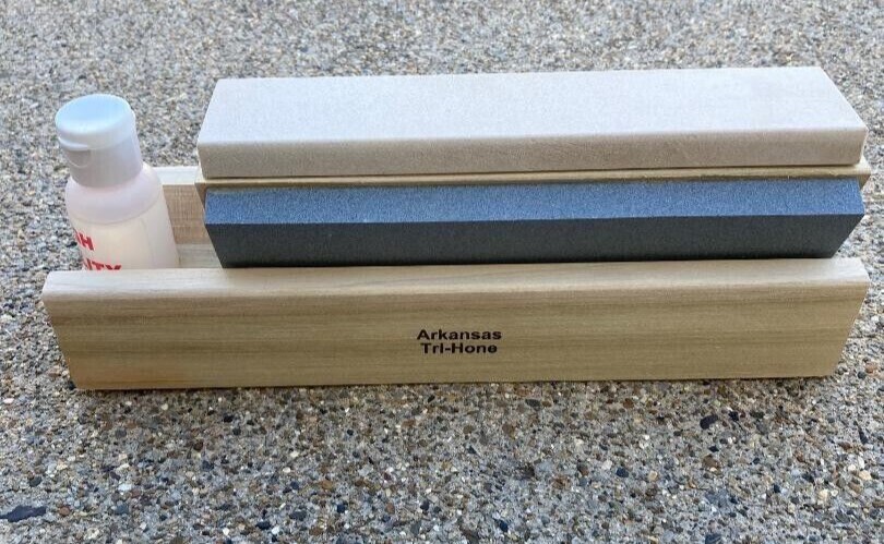 Tri 8 Arkansas Knife Sharpening Stone Kit -NEW