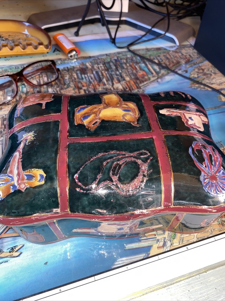 a ceramic western motif box