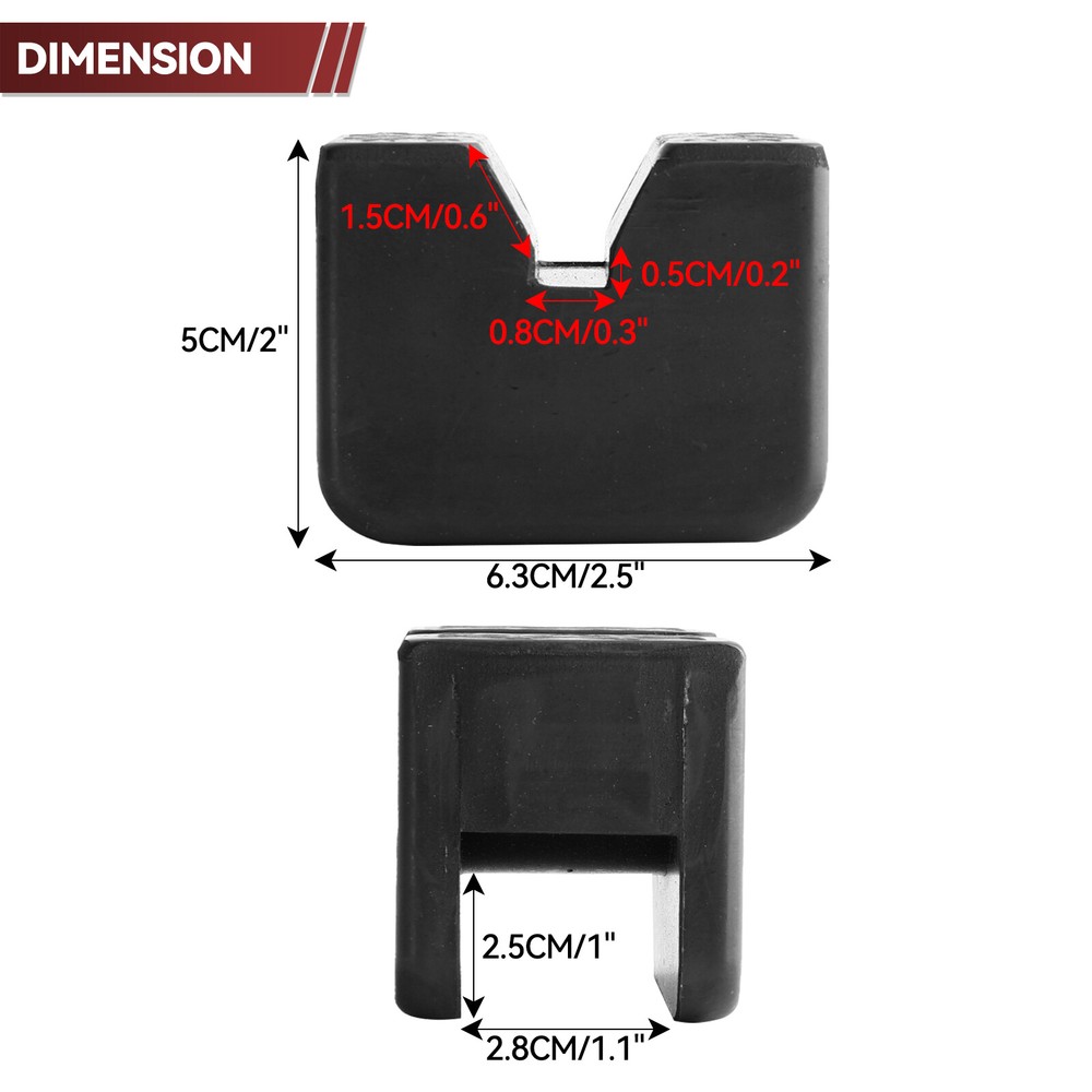 2X Jack Stand Pad Adapter Block Jacking Point Pinch Weld Side Universal Rubber