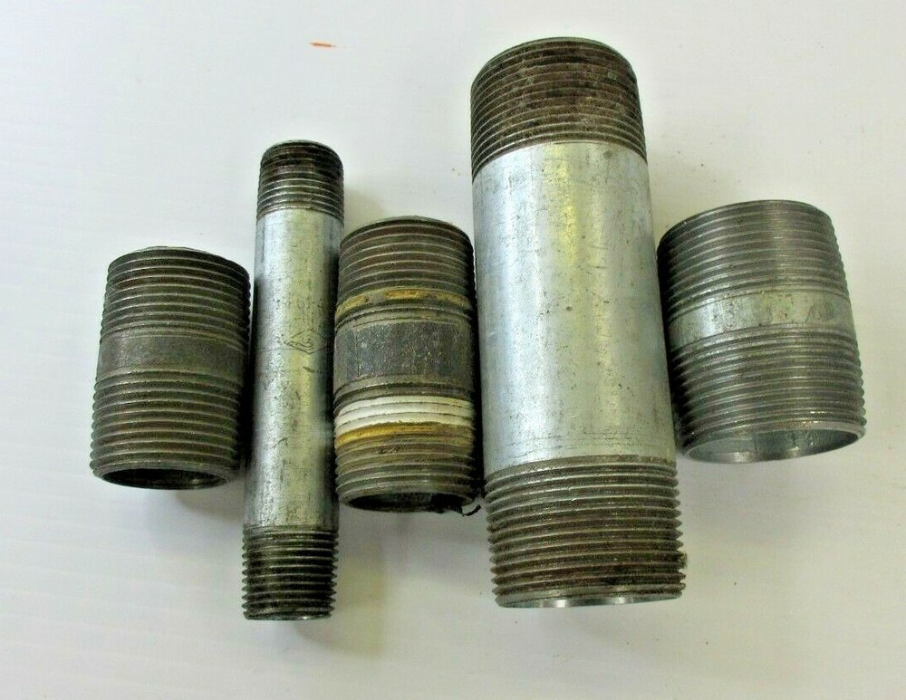 GALVANIZED STEEL PIPE NIPPLE ASSORTED SIZES **LOT OF 5**
