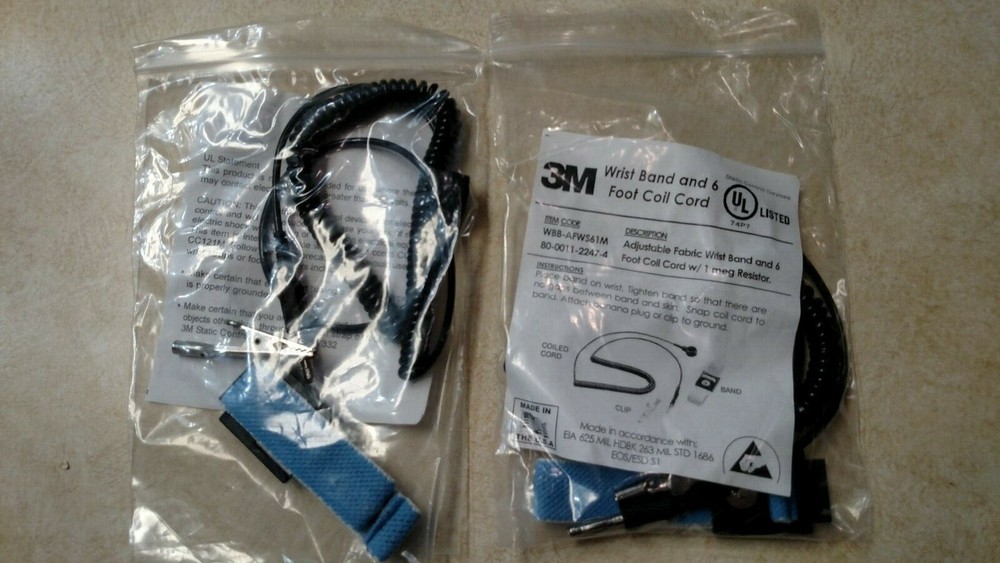 3M Static Wrist Bands  WBB-AFWS61M "New Condition"