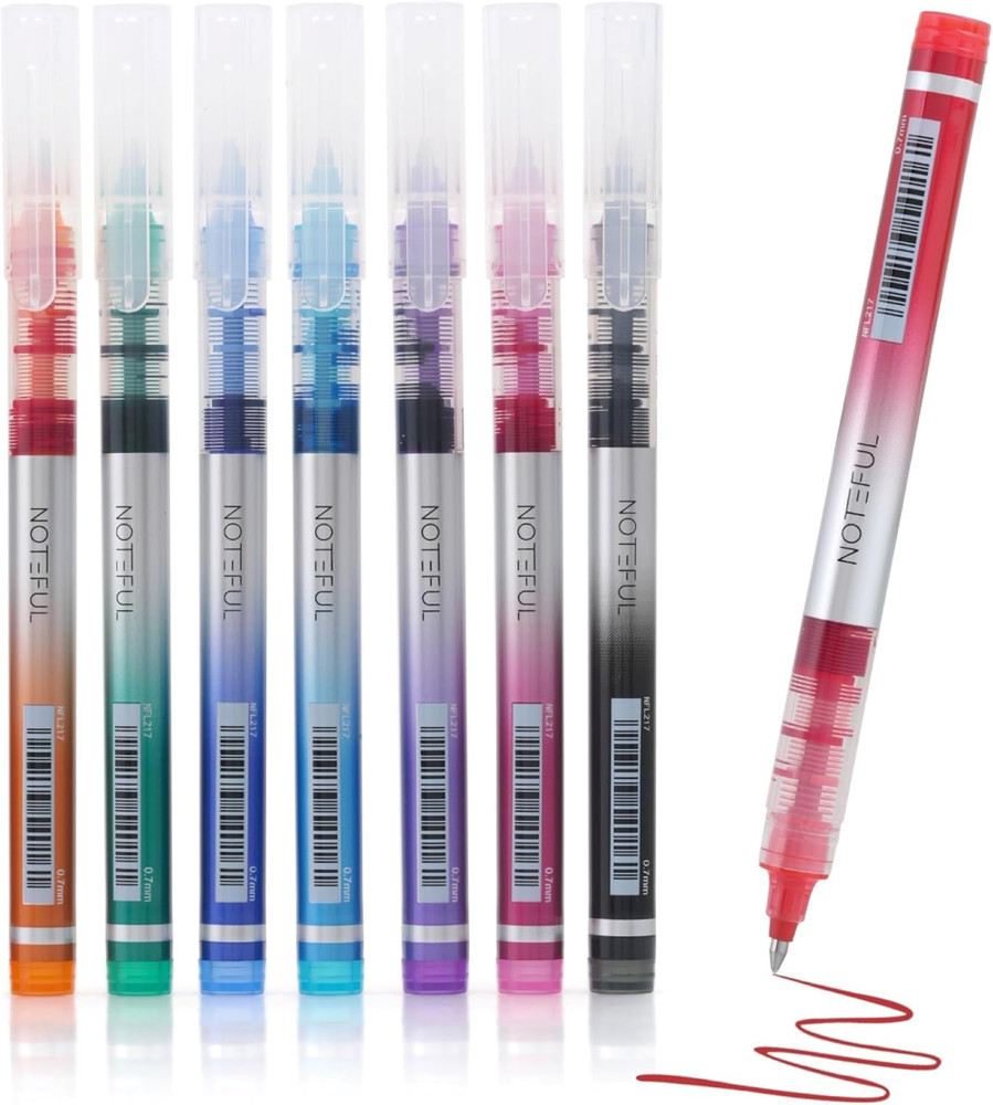 Liquid Ink Rollerball Pens, Multicolor 0.7Mm Medium Point Tip, Rolling Pen for D
