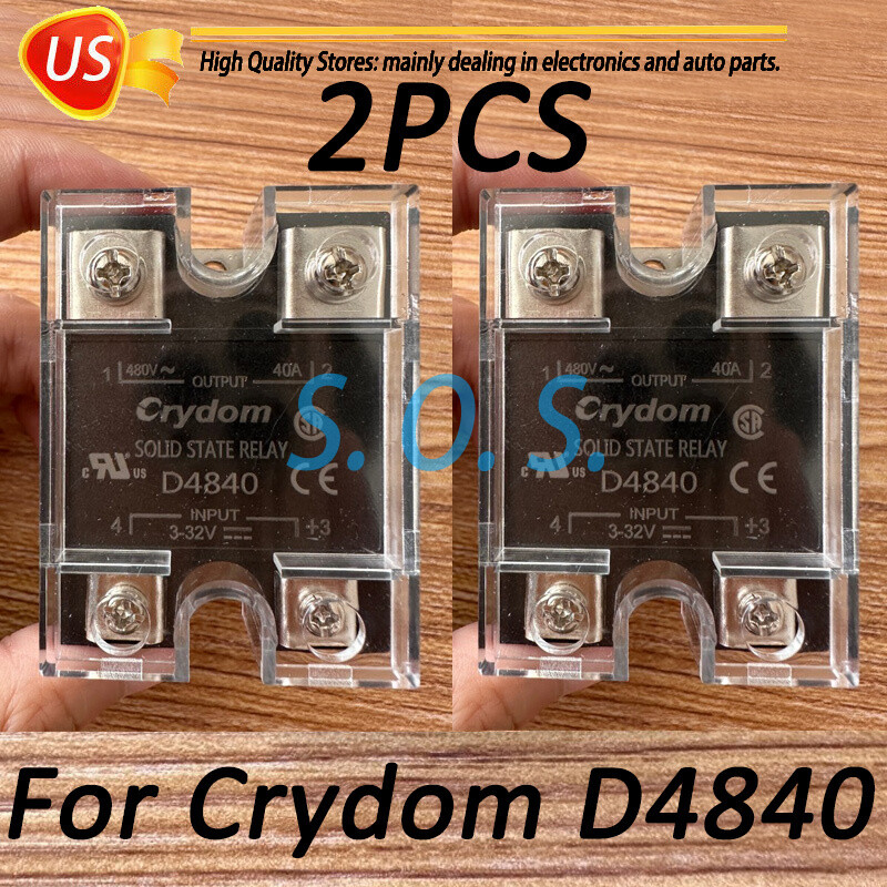 2PCS NEW For Crydom D4840 SSR Solid State Relay Output 480VAC 40A Input 3-32VDC