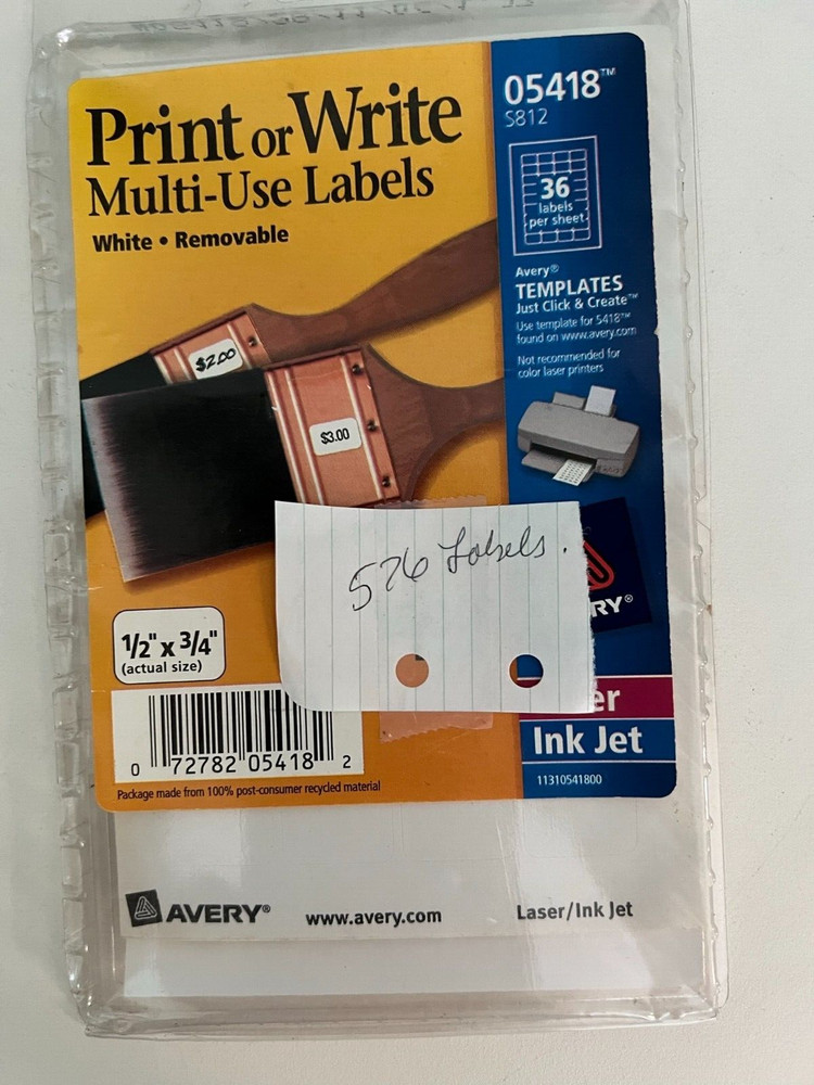 Avery Print or Write Labels Color Coding & Multi Use. Multi Color & White (D35A1
