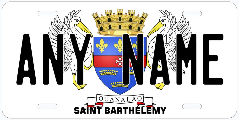 Saint Barthelemy Flag Any Name Personalized Novelty Car License Plate