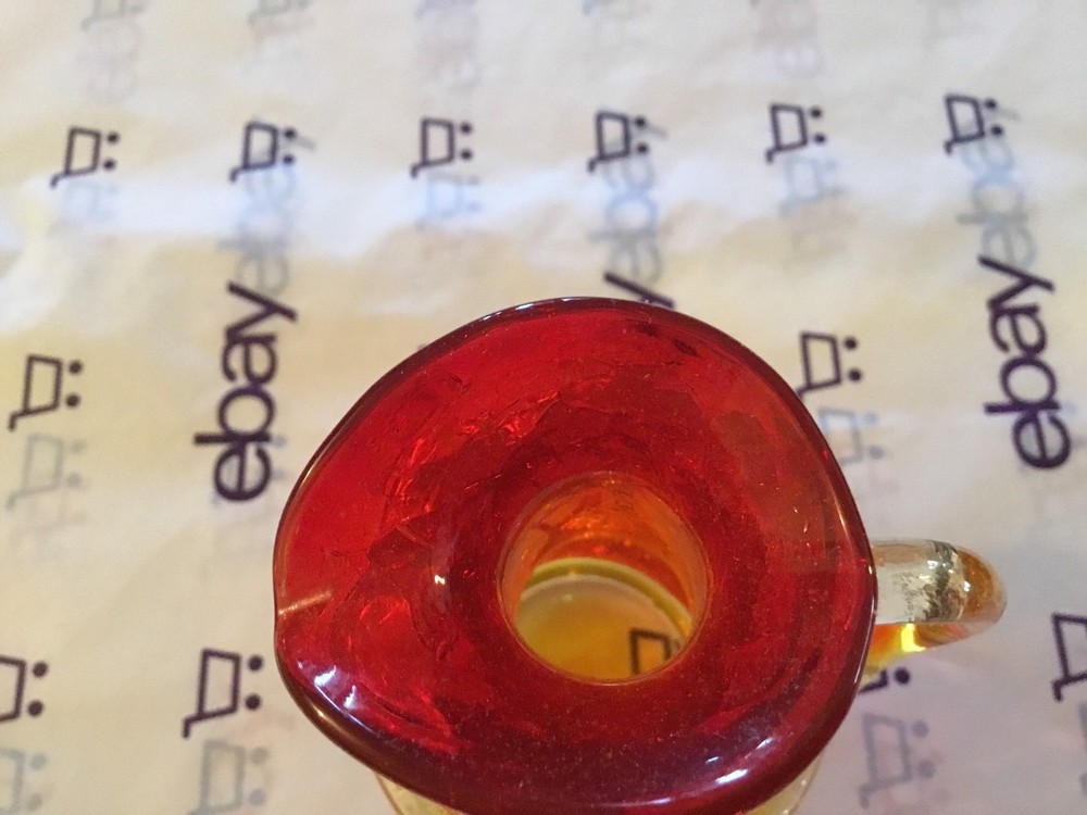 Small crinkle glass pitcher