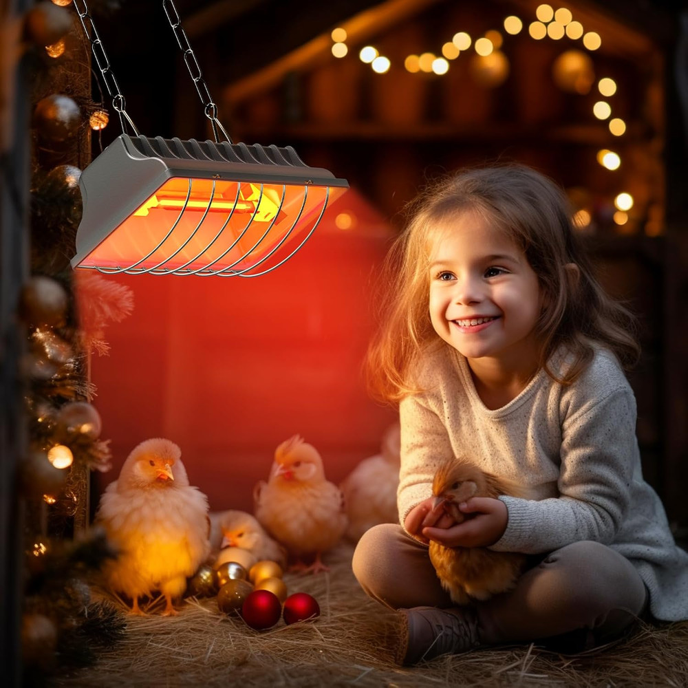 250W Brooder Heater for 30 Chicks, Chicken Coop Heating Lamp Brooder