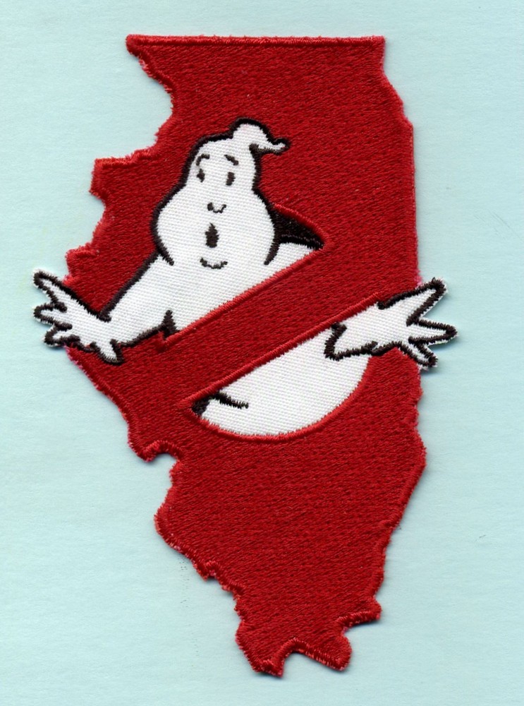 Illinois State - Embroidered Ghostbusters No Ghost Iron-on Patch