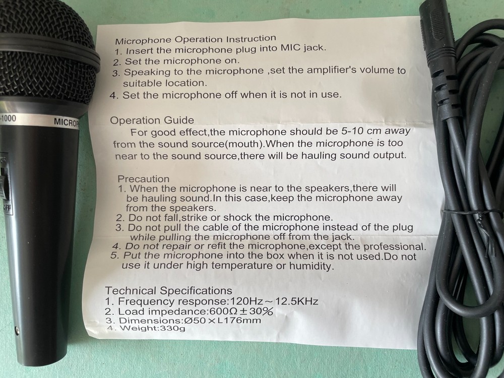 Nintek Microphone 7" with cable Open Box