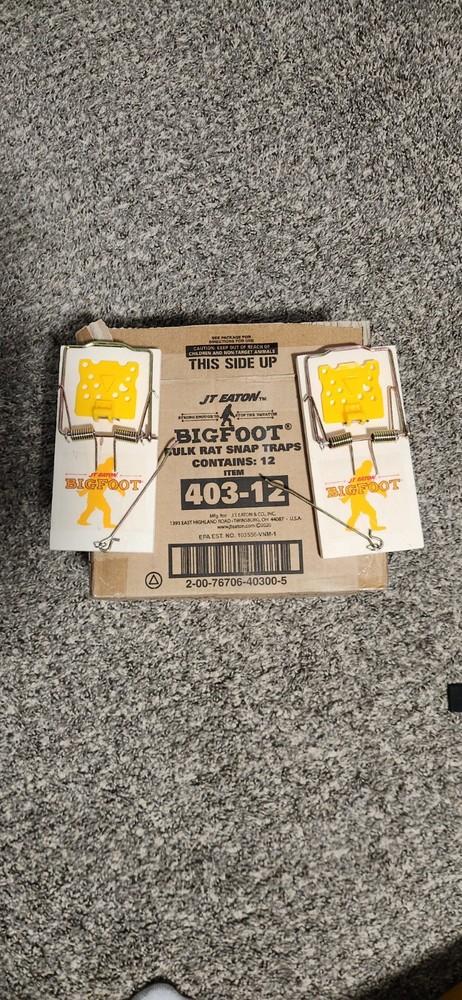 12-Pack Bigfoot Rat Size Snap Trap with Expanded Trigger – Heavy-Duty
