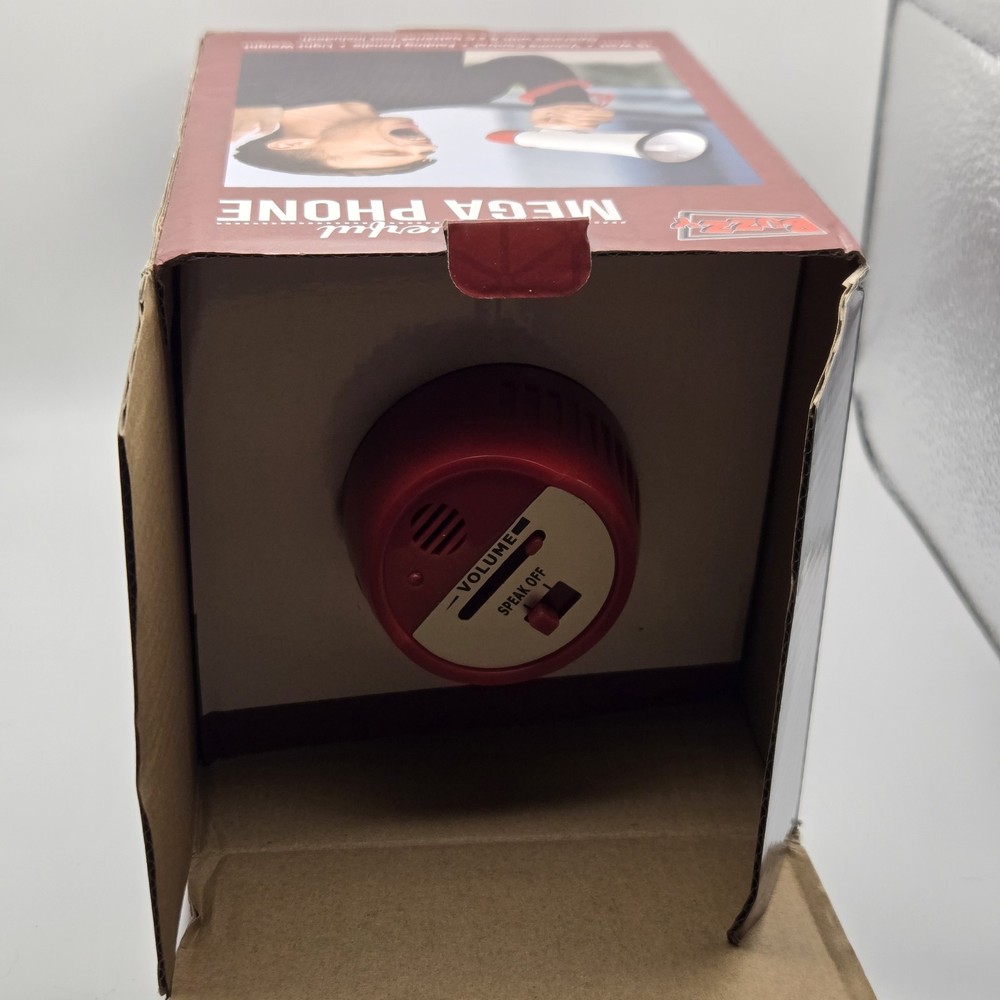 Electronic Megaphone Buzzy Red White Battery Operated With Box