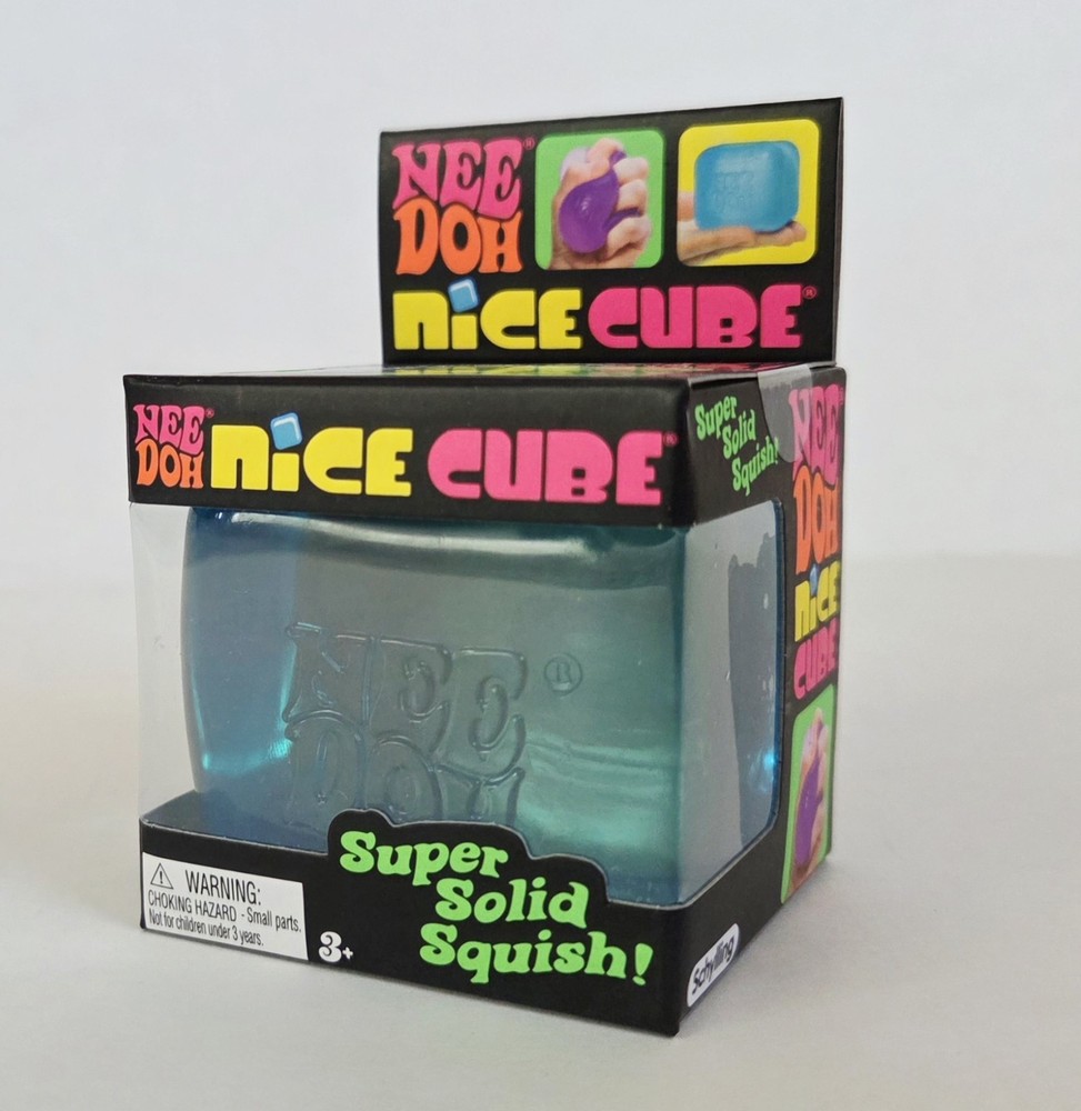 BLUE NeeDoh Nice Cube, Nee Doh Nicecube 2.25" Squishy Stress Toy 100% AUTHENTIC