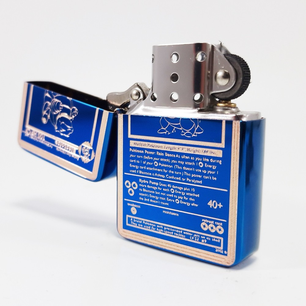 BRAND NEW - DESIGNED BRUSHED STYLED CIGARETTE PETROL LIGHTER - Blastoise