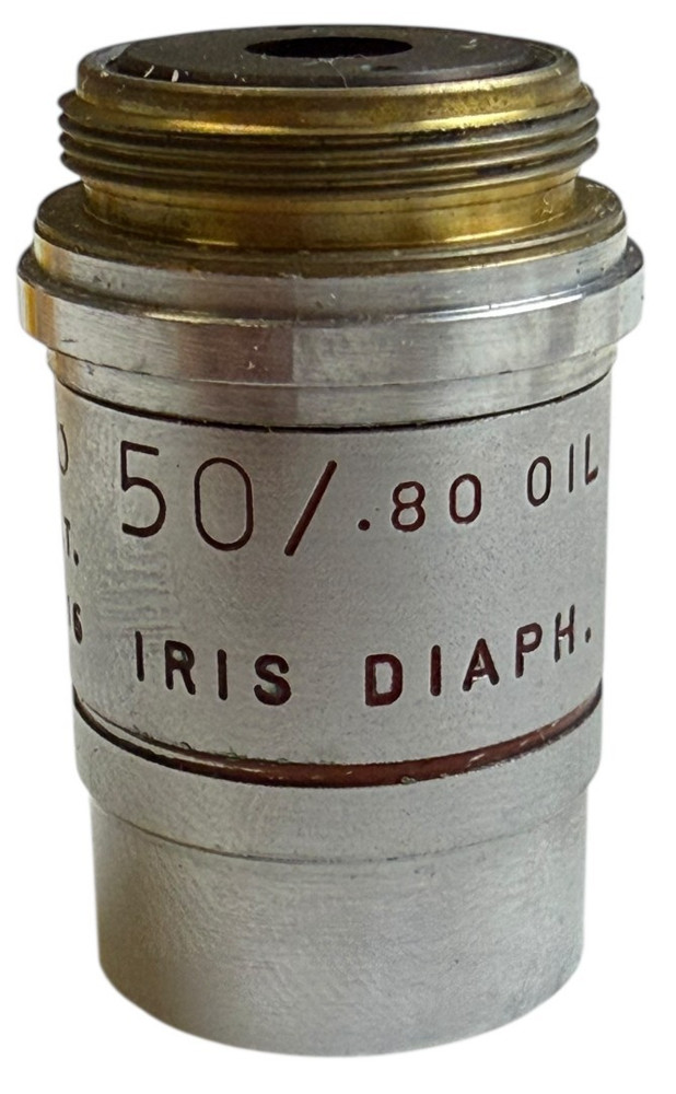 Olympus Plan Achro 50x 0.80 Oil Microscope Objective Iris Diaphragm