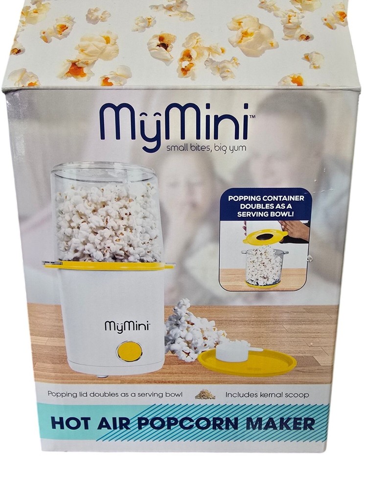 My Mini Hot Air Popcorn Maker with Serving Bowl & Kernel Scoop Compact