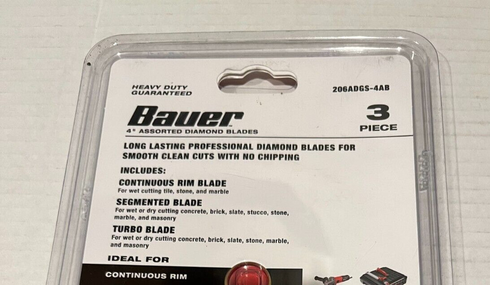 4" Assorted 3pc Diamond Blades ~Segmented/Turbo/Continuous Rim~ #206ADGS-4AB