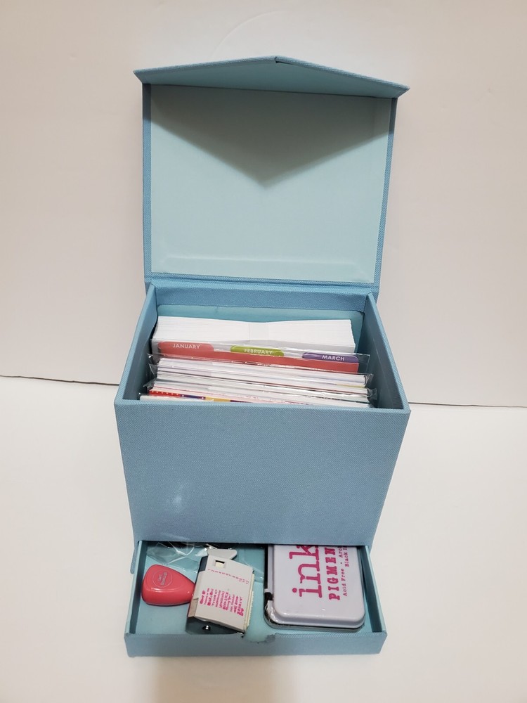 SR2 Card Making Kit In Blue Fabric Organizer Box