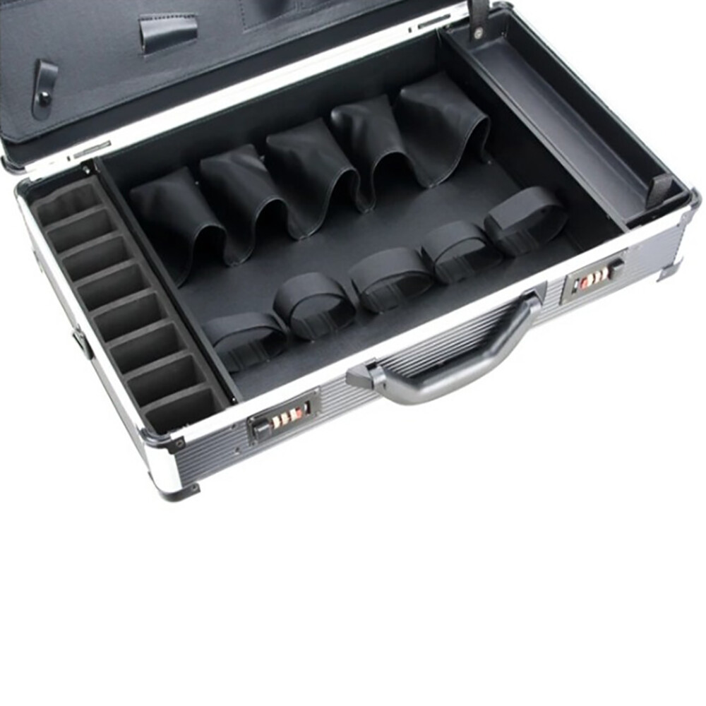 Barber Stylist Suitcase + Code Lock Barber Tool Carrying Case Organizer Black US
