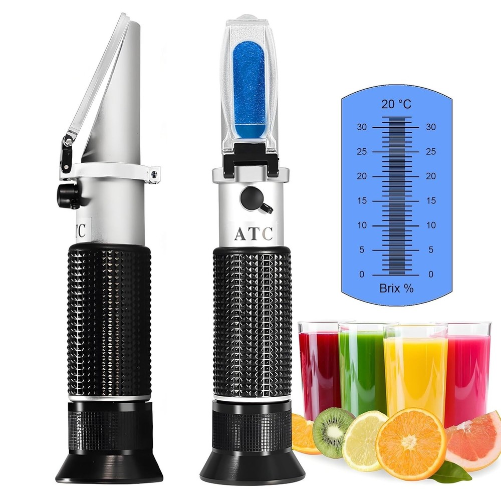 Precision 0-32% Brix Refractometer: Handheld, Portable Sugar Tester with ATC