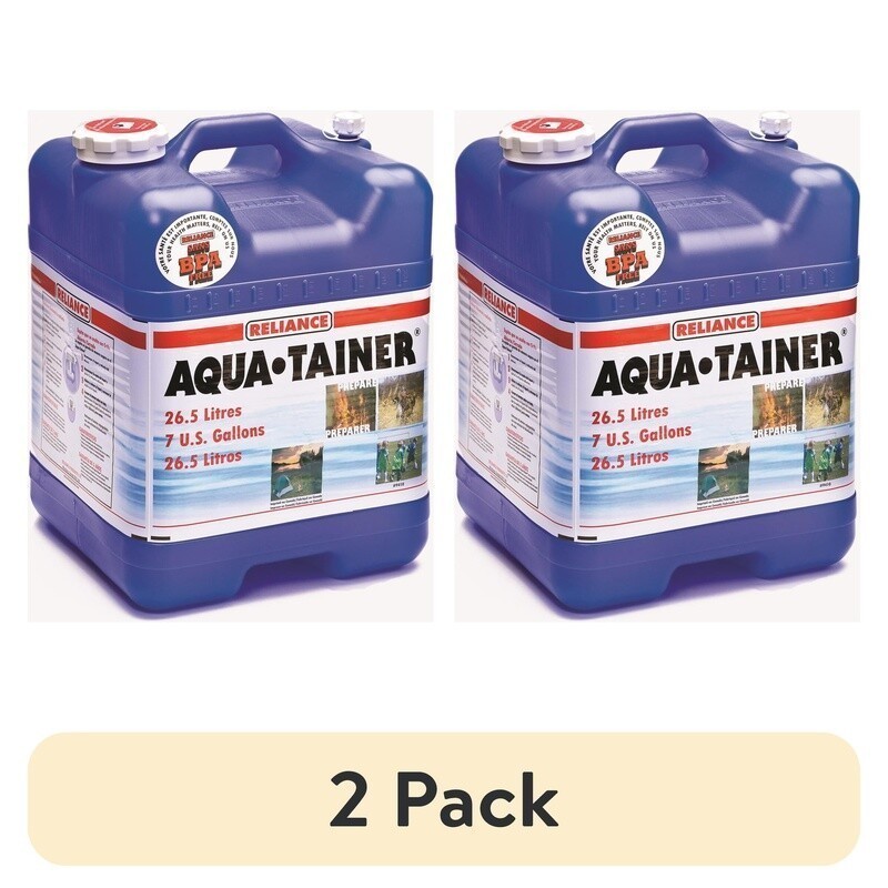 7 Gallon Water Container 2 Pack BPA Free Stackable Ergonomic Handle Spout New