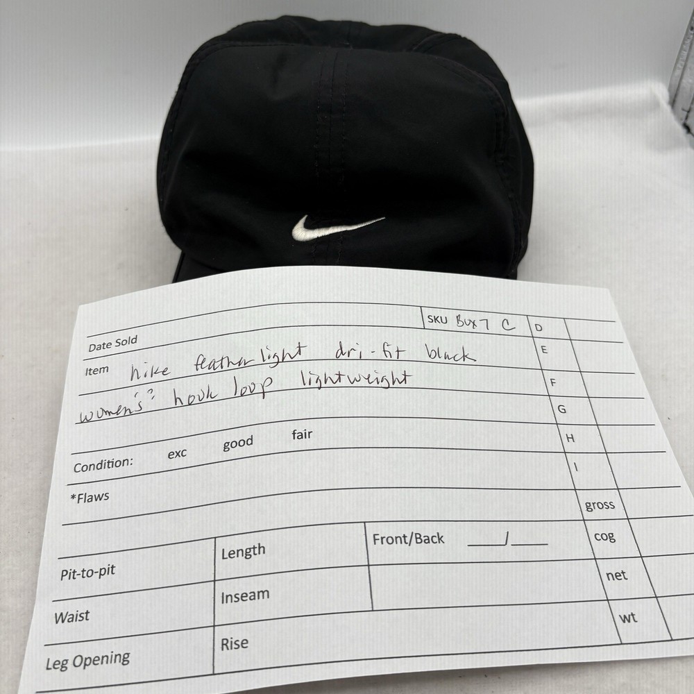 Nike featherlight dri-fit women's? *(seems small) lightweight hook loop