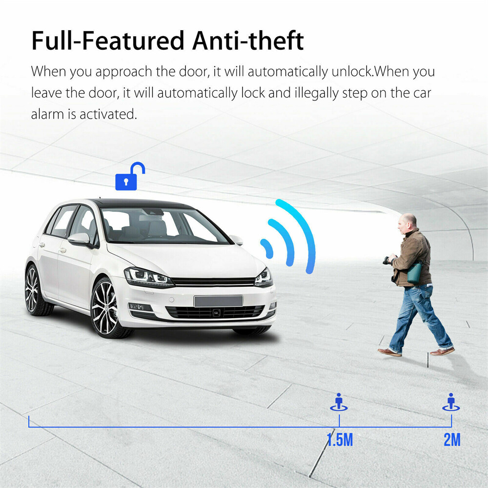 Car Keyless Entry Engine Start Alarm System Kit Push Button Remote Start Stop