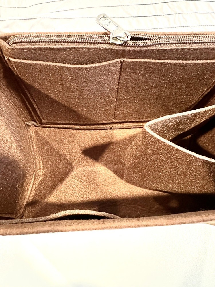 Felt Purse Handbag Organizer Insert - Dark Brown
