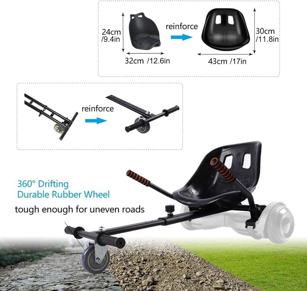 Hover Seat Attachment for 6.5”-10” Hover Seat Buggy Go Kart Conversion