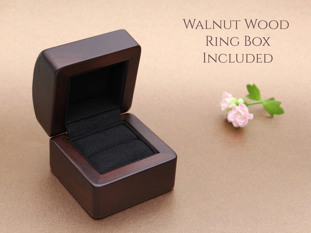 Silver Tungsten Ring, Black Onyx Gemstone Inlay - 6MM