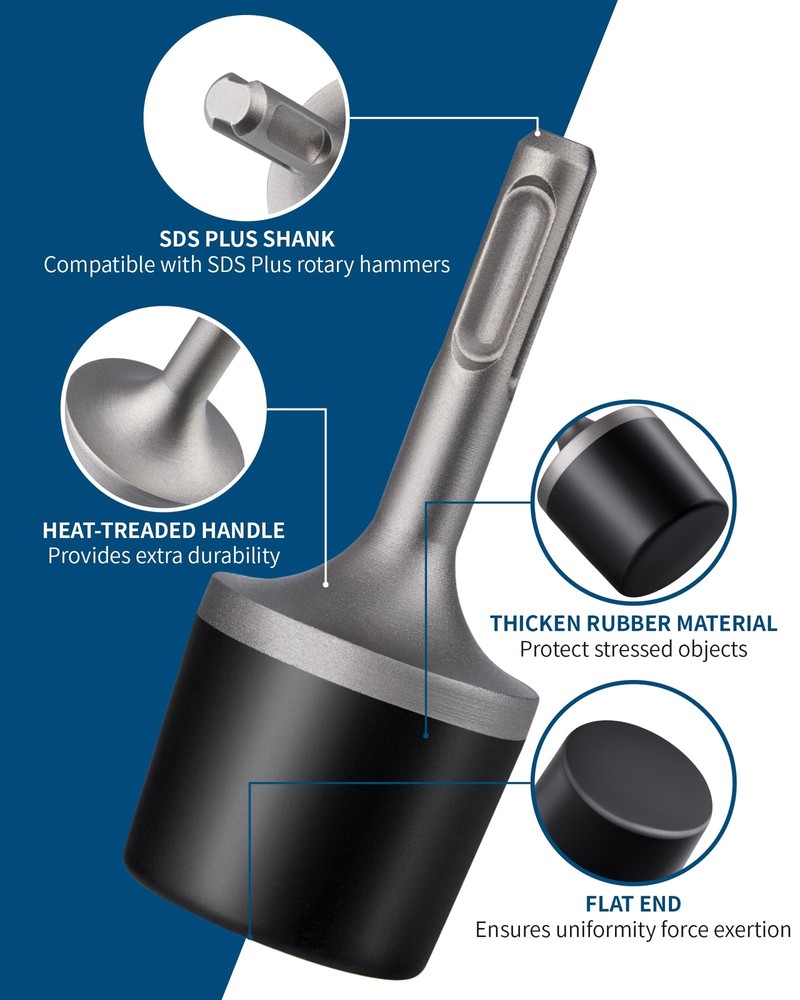 Radiator Vibrator Tool, Power Vibrating Rubber Hammer for SDS Plus Rotary Ham...