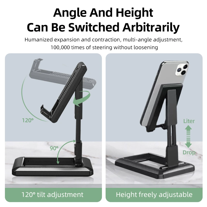 Adjustable Phone Tablet Desktop Stand Desk Holder Mount Cradle For iPhone iPad