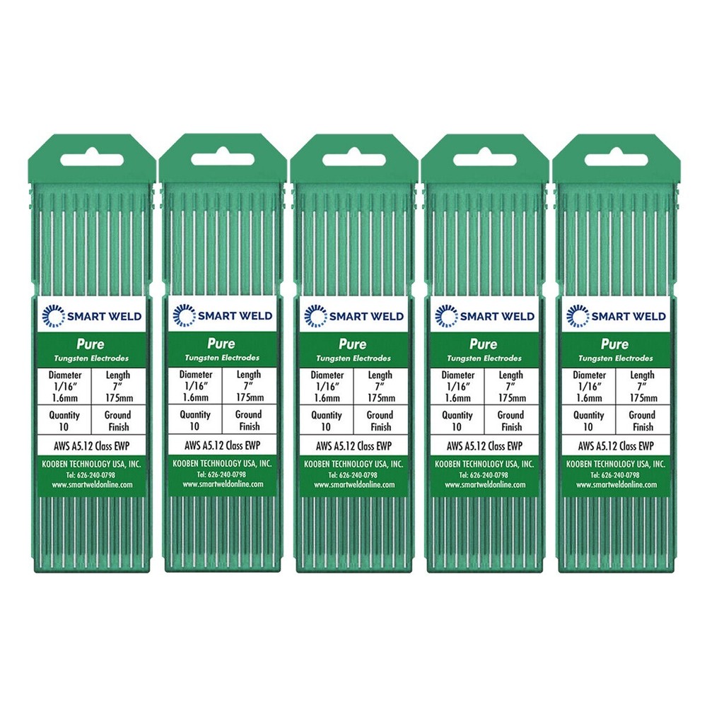 Green TIG Welding Tungsten Electrode 1/16" (50 pack, WP, Pure)