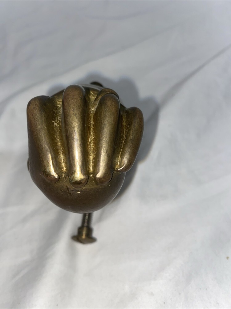 Antique Brass Hand Door Knocker. P. Missing Hardware