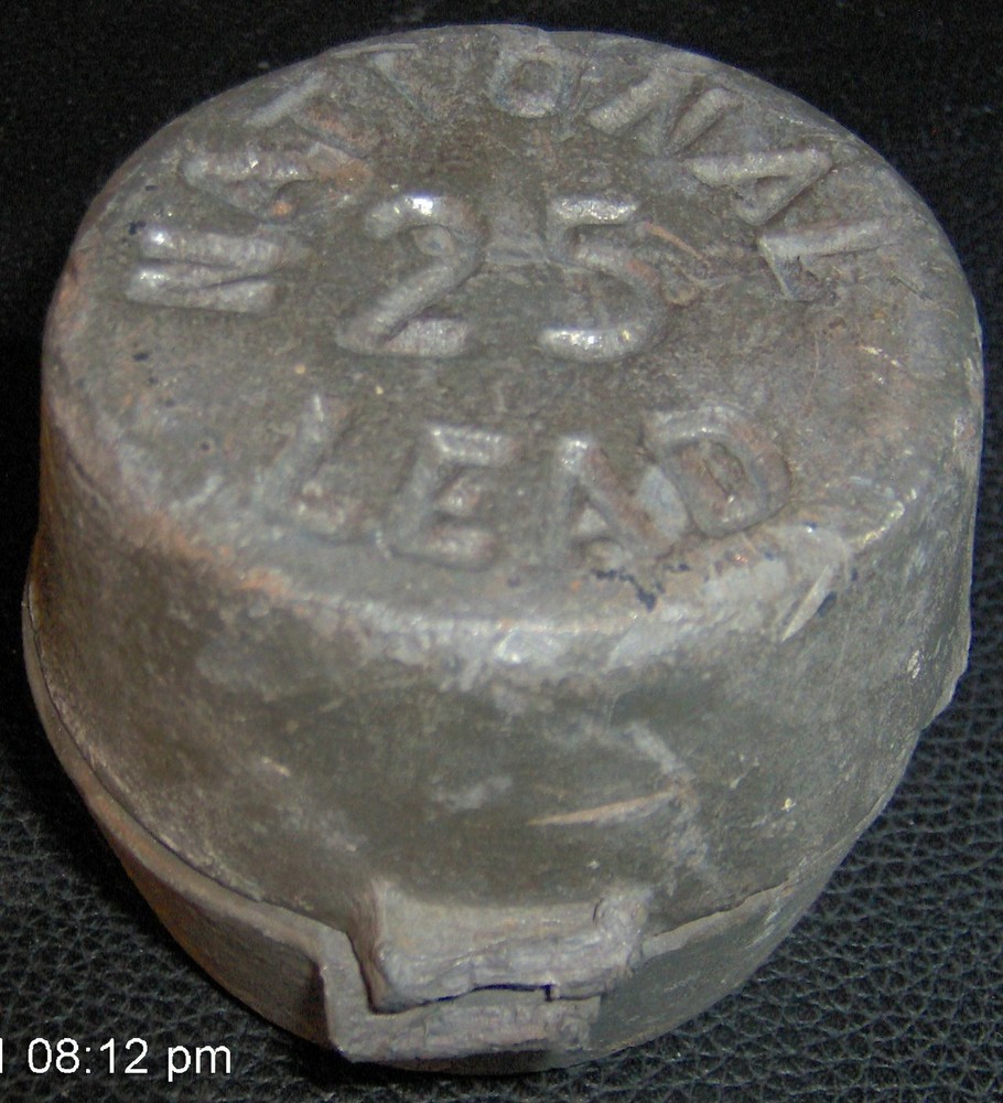 Vintage NATIONAL LEAD 25 rOund solid Ingot Top AND Bottom HeAvY