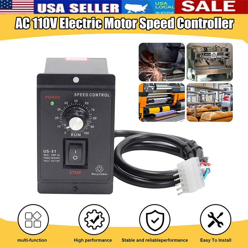 120W AC 110V Electric Motor Speed Controller Reversible Switch Regulator Switch